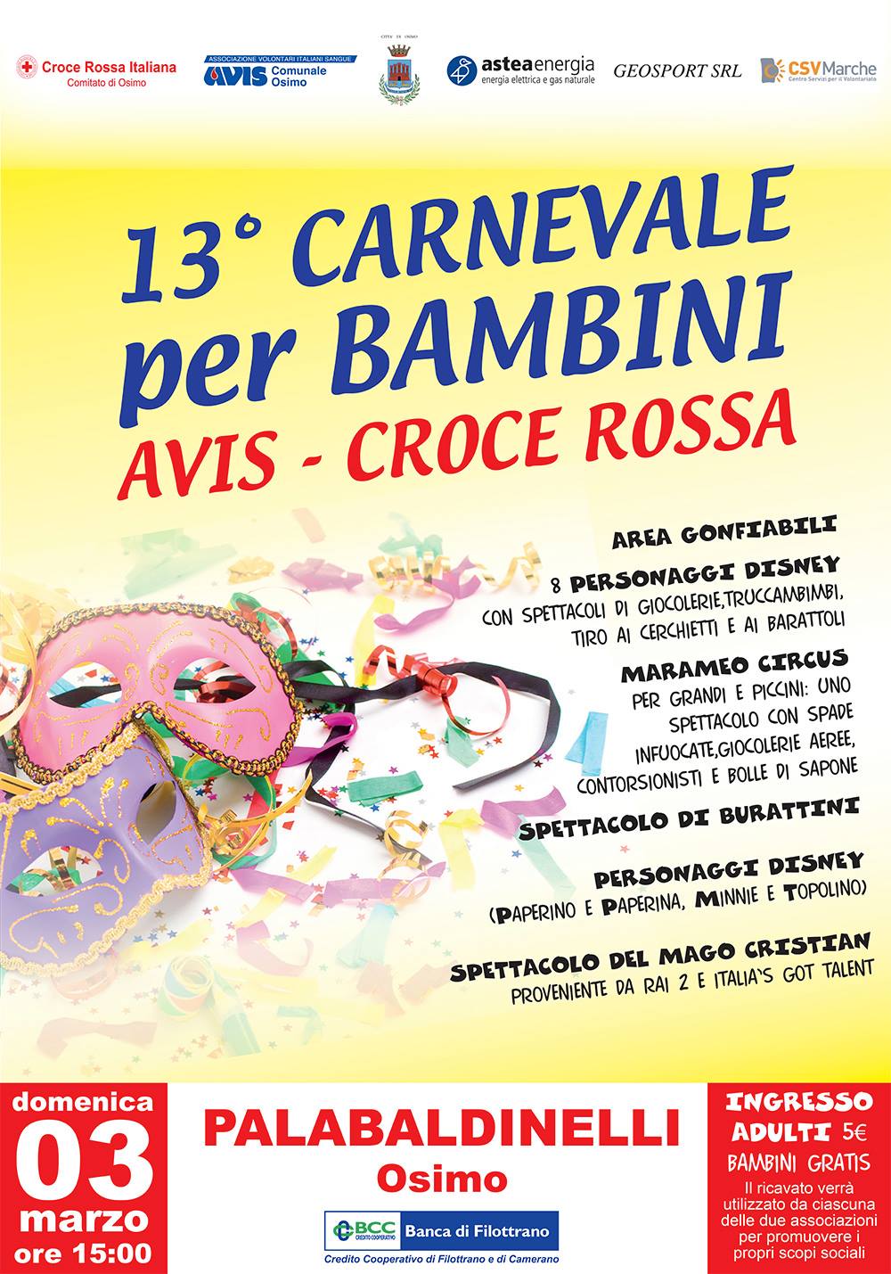 13° Carnevale per Bambini Avis – Croce Rossa