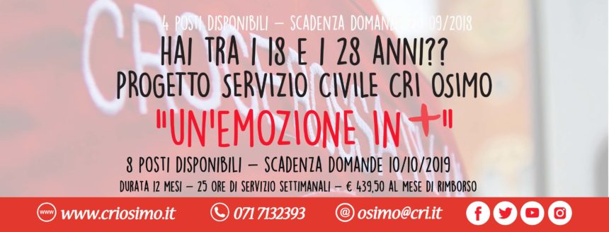 Servizio Civile – CRI Osimo (termine presentazione domanda prorogata al 17 ottobre 2019)