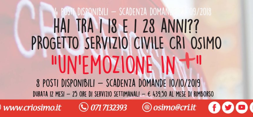Servizio Civile – CRI Osimo (termine presentazione domanda prorogata al 17 ottobre 2019)